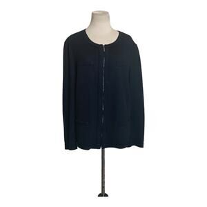 Alfani black long sleeves  zippered knit jacket size 1X